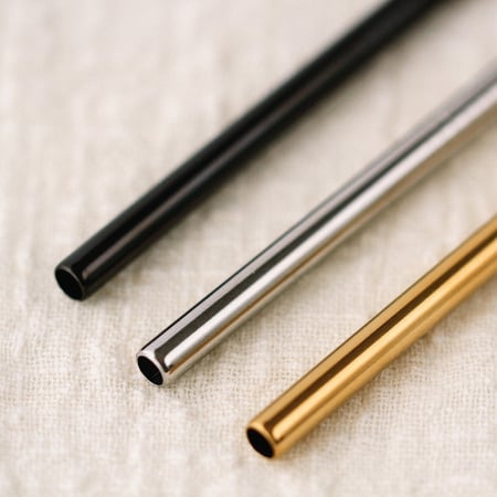 مزاز ستانلس ستيل مستقيم ذهبي أسود فضي مزاز للمشروبات شفاط ستروو مصاص