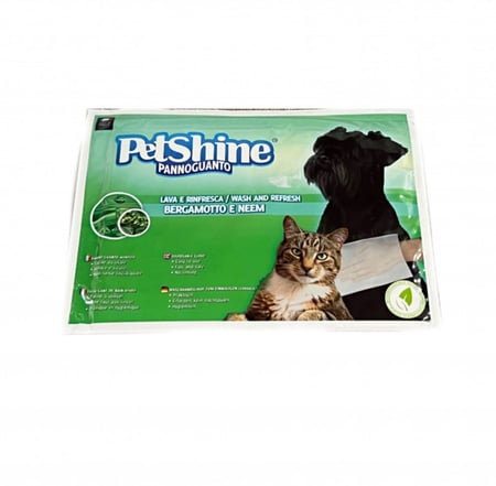 بت شاين قفاز بالشامبو برائحة البرغموت والنيم للقطط والكلاب