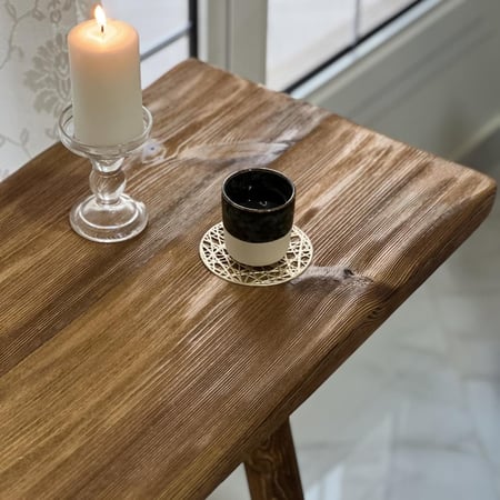 ركن طاولة كفي ريفي خشب معتق طبيعي