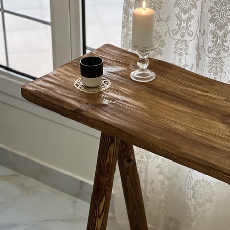 ركن طاولة كفي ريفي خشب معتق طبيعي