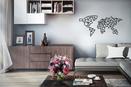 جدارية العالم لون اسود