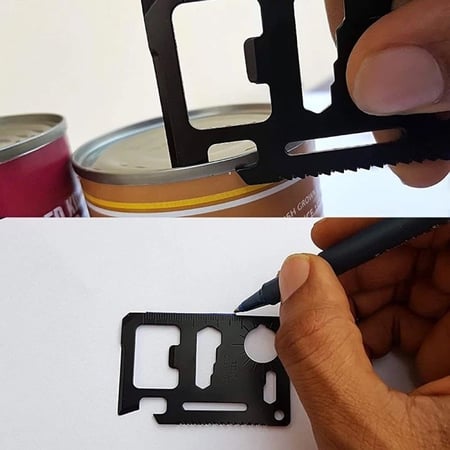 بطاقة حديد متعددة الوظائف باللون الاسود و الفضي