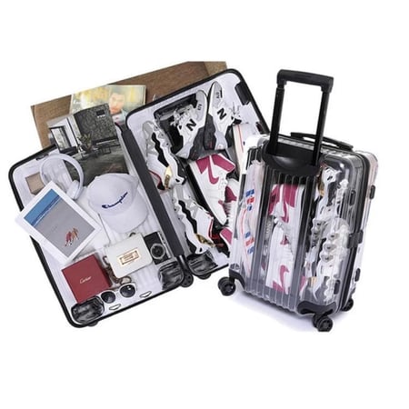 حقيبة سفر شفافه ذات عجلات