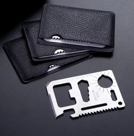 بطاقة حديد متعددة الوظائف باللون الاسود و الفضي