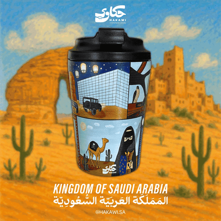 كوب حراري بتصميم معالم السعودية - قرطاسية حكاوي