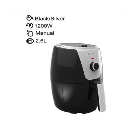 مقلاة هوائية يدوية 2.6 لتر 1200 وات HSA240-05 أسود/فضي