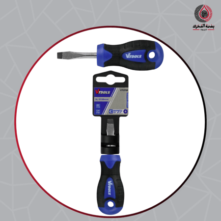 مفك براغي مسطح مغناطيسي 6×38 مم - 6x38mm Slotted Magnetic Screwdriver - VTOOLS (VT2118)