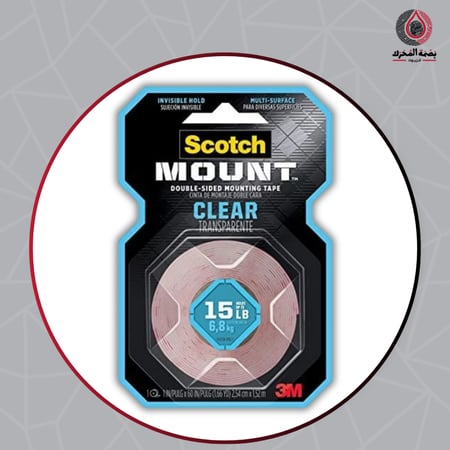 شريط التثبيت الشفاف ثنائي الجوانب Scotch Mount Clea 3mr