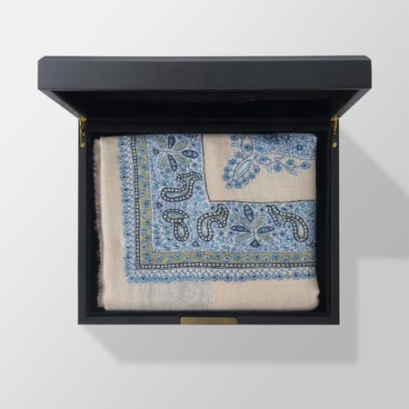 شال كشميري بشمينه ملكي من ڤالور