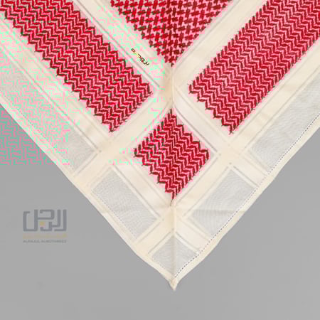 شماغ بروجيه شبابي 1 احمر وبيج دم الغزال