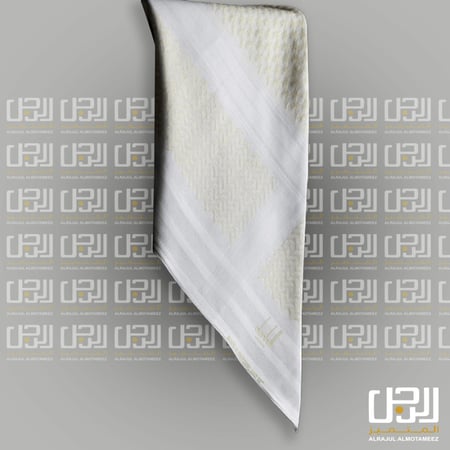 شال دانهيل كشميري ابيض مع بيج ليمتيد سويسري