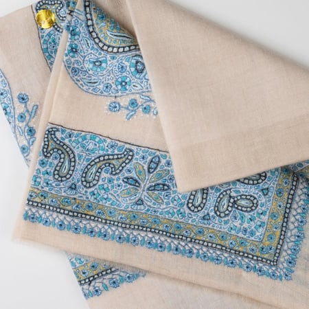 شال كشميري بشمينه ملكي من ڤالور