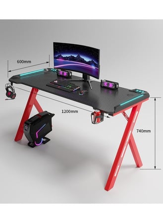 طاولة كمبيوتر للألعاب 120×60سم مع اضاءة RGB