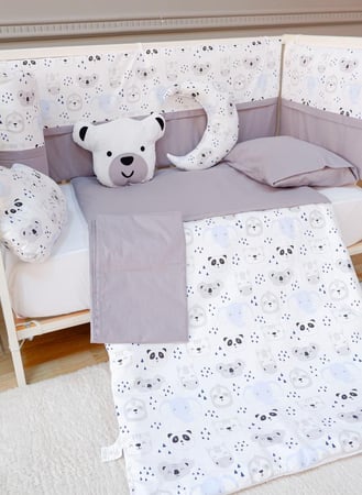 3 حواجز حماية جانبية لسرير الاطفال مع لحاف ومخدات وشرشف