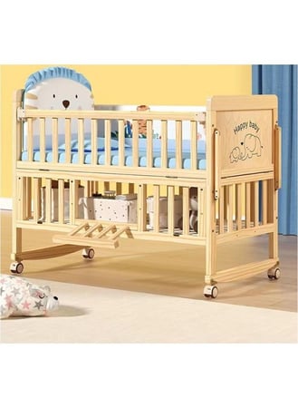 سرير خشب أطفال مع خزانة 120×60سم