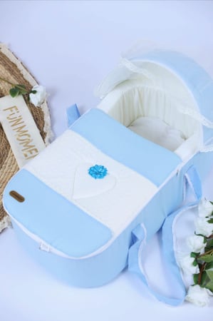 سرير أطفال محمول قابل للطي-لون ازرق