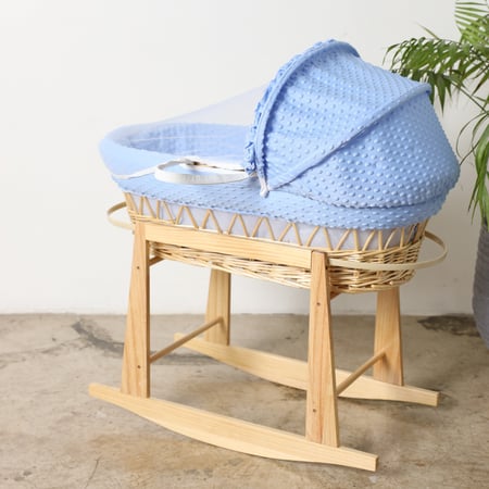 مهد مواليد (سلة موسى) لون ازرق + قاعدة