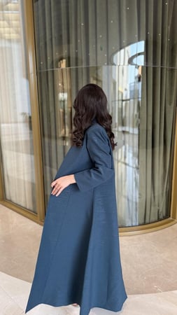 بليزر قماش كريب لمعه تركواز