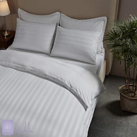 طقم شرشف قطني مقلم عريض