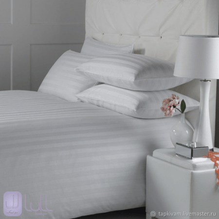 طقم شرشف قطني مقلم عريض