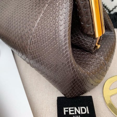 Fendi First Small Dark brown python leather