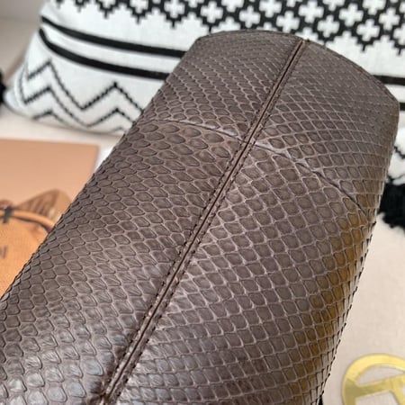 Fendi First Small Dark brown python leather