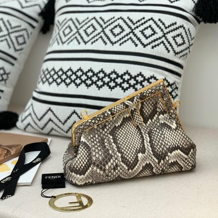 Fendi First Small Natural python leather