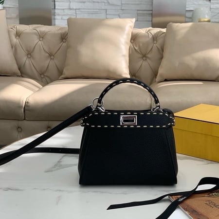 Fendi mini black peekaboo with stiches