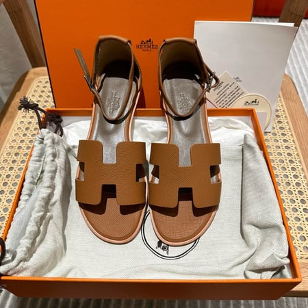 Hermes Santorini Gold Epsom Sandals