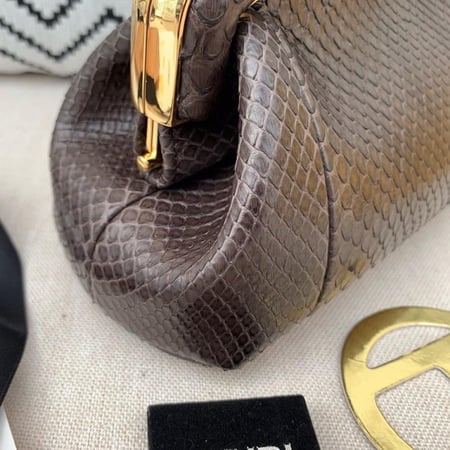 Fendi First Small Dark brown python leather