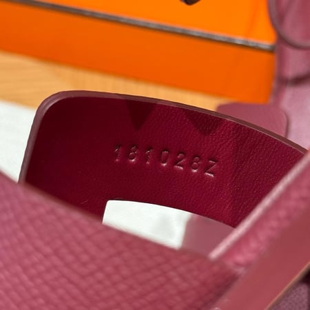 Hermes Santorini Maroon Epsom Sandals