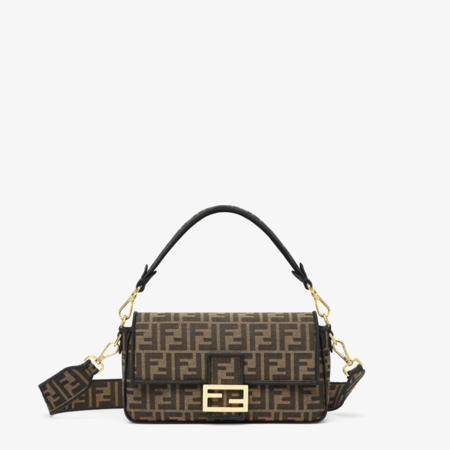 Baguette Brown FF jacquard fabric bag