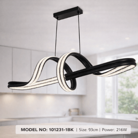 نجف ليد خطي حلزوني مودرن أسود م/101231-1BK ماركة بفكو