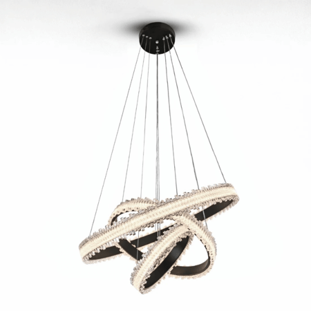 نجف ليد حلقات دائرية ثلاثية مودرن أسود م/9457-3BK ماركة بفكو