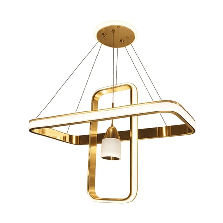 نجف هندسي مستطيل متقاطع مودرن ذهبي م/5907/2+1 ماركة بفكو