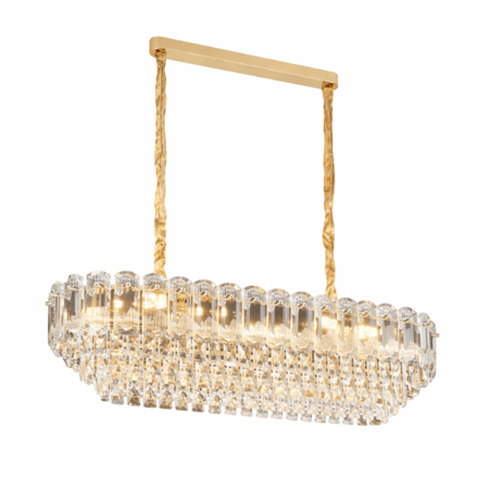 نجف كريستال مستطيل مودرن ذهبي م/6526 ماركة بفكو