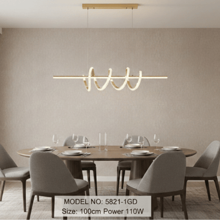 نجف ليد خطي مودرن ذهبي م/9383GD ماركة بفكو