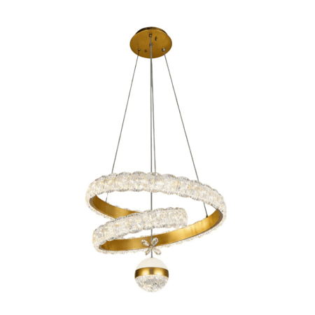 نجف ليد حلقات كريستال منحنية مع تعليقة مودرن ذهبي م/9309GD ماركة بفكو