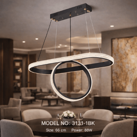 نجف ليد حلقات دائرية مودرن أسود م/3131-2BK ماركة بفكو