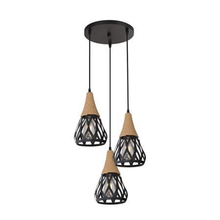 نجف تعليقة ثلاثي مودرن أسود م/6222-3BK ماركة بفكو