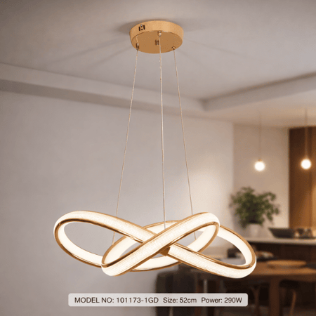 نجف ليد حلقات متقاطعة مودرن ذهبي م/101173-1GD ماركة بفكو