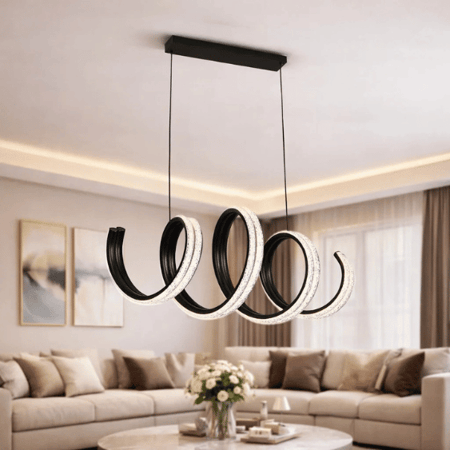 نجف ليد حلزونية متداخلة مودرن أسود م/101230-1BK ماركة بفكو