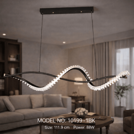 نجف ليد خطي متموج مودرن أسود م/10199-1BK ماركة بفكو