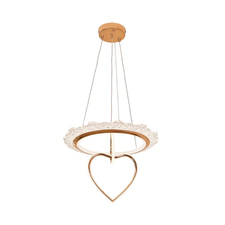 نجف ليد قلب كرستال ذهبي م/101179-3+1GD ماركة بفكو