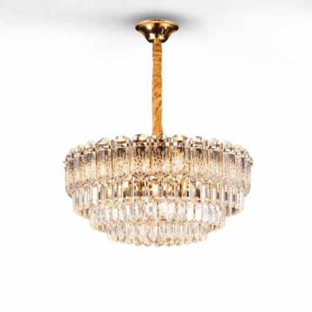 نجف كريستال دائري كلاسيك ذهبي م/6511 ماركة بفكو