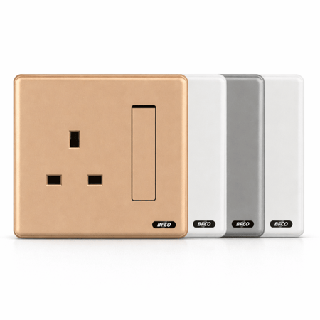 فيش 13 أمبير + مفتاح مفرد سادة ماركة بفكو