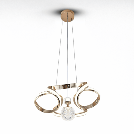 نجف ليد حلقات مودرن مع تعليقة كريستال ذهبي م/9178GD ماركة بفكو