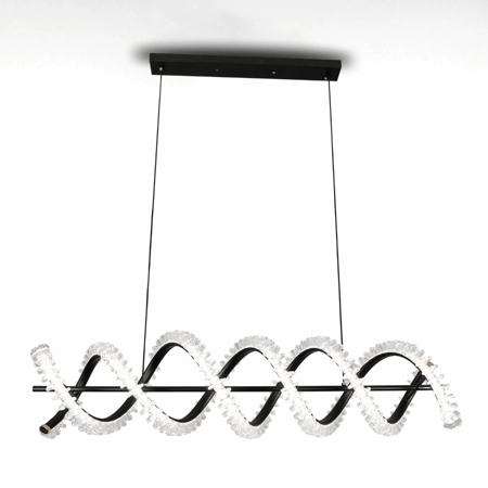 نجف ليد خطي متموج مودرن أسود م/10198-1BK ماركة بفكو