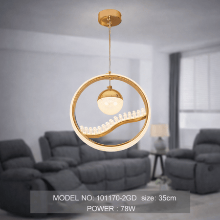 نجف ليد دائري مودرن ذهبي م/101170-2GD ماركة بفكو