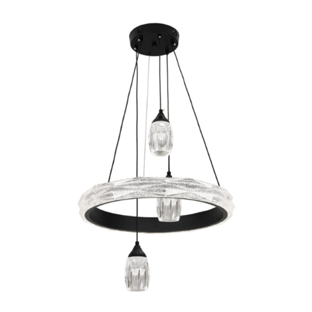 نجف ليد دائري مودرن أسود م/101268-3+1BK ماركة بفكو